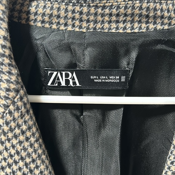 Zara blazer jacket size Large. Tan/brown/gray - Picture 3 of 5